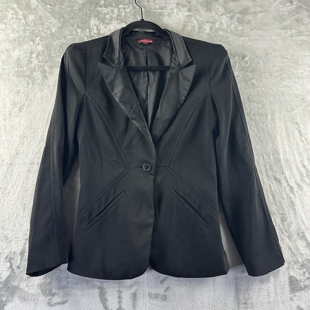 Silvergate Blazer Women's S Black w/ Contrasting Satin Semi Formal
